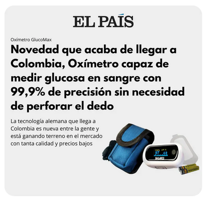 Glucomax – Medidor de Glucosa con Tecnología de Oxímetro Digital | Precisión del 99,9%